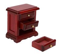 Sxhlseller Miniature Table de Chevet avec Trois Tiroirs | Bois de bouleau de qualité supérieure, style européen, échelle 1:12, idéal pour maison de poupée