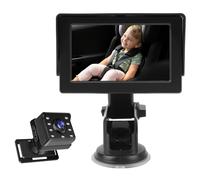Sxhlseller Miroir de Voiture pour bébé avec Une Vision Nocturne HD de 4,3 Pouces, Un Siège d'auto de sécurité 1080p, Une Caméra bébé, Un Angle de Vision de 150 ° de Large, 360 ° Monte