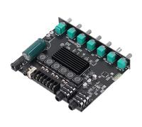 Sxhlseller Module Amplificateur 2.1 Canaux avec Support Micro pour Carte Son DC12-24 V, Carte Amplificateur de Puissance Stéréo Double Canal pour Système de Divertissement à Domicile