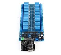 Sxhlseller Module de Relais Ethernet 16 Canaux - Contrôle Réseau LAN WAN avec Serveur Web, Télécommande Port RJ45 pour Appareils Domestiques Intelligents - Compatible avec Lumières, Climatisation,