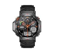 Sxhlseller Montres Intelligentes pour Hommes et Femmes, Montre de Sport avec Prise en Charge de la Position GPS GPT, Charge Magnétique, Montre Intelligente étanche avec Lampe de Poche pour (Black)