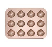Sxhlseller Moule à Gâteau aux Châtaignes à 12 Cavités, Moule de Cuisson Antiadhésif en Acier au Carbone pour Muffins, Madeleines, Pudding, Facile à Nettoyer et à Démouler, Durable pour un