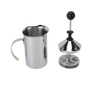 Sxhlseller Mousseur à Lait Manuel 600 Ml en Acier Inoxydable |Machine à Mousse à Pompe Manuelle pour Latte Cappuccino avec Filtre à Double, Poignée Ergonomique, Mousse Crémeuse Facile à Nettoyer