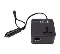Sxhlseller Onduleur de Voiture, Convertisseur de Puissance Continue 300 W Crête 150 W avec Affichage de Tension LED 4 Ports USB 1 Port de Type C, Adaptateur de Voiture 12 V DC à 110 V AC pour
