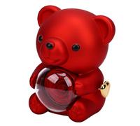 Sxhlseller Ours en Peluche Mignon avec Une Vraie Rose Préservée, Boîte à Bijoux Rotative à Fleurs éternelles, Cadeau Romantique Haut de Gamme pour Elle pour la Fête des Mères,