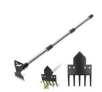 Sxhlseller Outil de Désherbage de Jardin de 45 Pouces de Longueur avec Tête de Houe Réglable, Râteau D'étieur de Mauvaises Herbes Manuel pour la Cour, la Pelouse, Le Patio et L'entretien