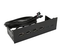 Sxhlseller Panneau Avant de Hub USB 2.0 de 25 Pouces, Panneau Avant de Lecteur Optique Multifonctionnel à 4 Ports 19 Broches pour Boîtier d'ordinateur PC, Extension USB 2.0 avec Protection Contre Les