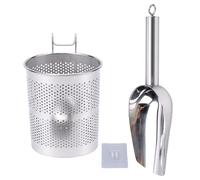 Sxhlseller Pelle à Glace en Métal pour Machine à Glaçons avec Support |Ensemble de Supports de Cuillères en Acier Inoxydable, Accessoires de Congélateur Amovibles et Faciles à Nettoyer (1 jeu)