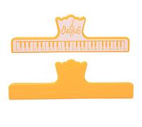Sxhlseller Pinces à Notes pour Livres de Musique, 2 Pièces en Plastique pour Partitions et Performances d'instruments, Légères, Imperméables, Réutilisables, Jaune, Noir (YELLOW)