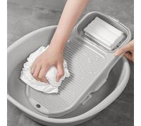 Sxhlseller Planche à Laver à Main avec Porte-savon - Planche à Laver Portable Légère pour Dortoir - Matériau de Haute qualité