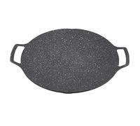 Sxhlseller Plaque de Barbecue Coréenne de 33 Cm, Poêle Circulaire en Alliage d'aluminium Antiadhésive, Grill Teppanyaki pour la Maison et le Camping en Plein Air, Cuisson de Crêpes à la Viande de