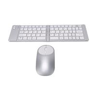 Sxhlseller Portable Keyboard and Mouse Combo, Travel-Friendly Set (Silver)