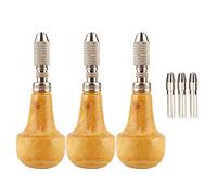 Sxhlseller Porte-mèches à Main avec 3 Manches, Manche en Bois, Mandrin | Outil d\'étau à broche de précision avec pince en cuivre, pour la fabrication de bijoux, le travail du bois, la sculpture,