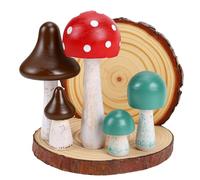 Sxhlseller Porte-serviettes aux Champignons en Bois |Support Rustique de Distributeur de Serviette de Ferme pour le Comptoir, Décor Réaliste de Cuisine de Champignon fabriqué à la Main