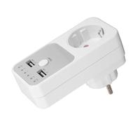Sxhlseller Prise de Protection de Tension, Double Ports USB, Compte à Rebours, Extension de Sortie pour Appareils électroniques, pour Une Gestion Efficace de L'alimentation (Prise UE)