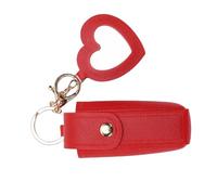 Sxhlseller PU Leather Lipstick Case with Mirror, Heart Shaped Keychain | Étui de rouge à lèvres Portable avec porte-clés, convient aux rouges à lèvres Standard pour sac à main, organisateur de