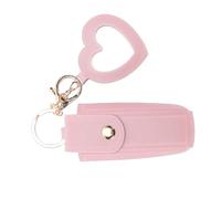 Sxhlseller PU Leather Lipstick Case with Mirror, Heart Shaped Keychain | Étui de rouge à lèvres Portable avec porte-clés, convient aux rouges à lèvres Standard pour sac à main, organisateur de