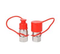 Sxhlseller Raccords Hydrauliques à Connexion Rapide 3/4 NPT |Ensemble de Coupleurs à Haut Débit à Face Plate 5076 PSI pour Chargeuse Compacte avec Capuchons Anti-poussière