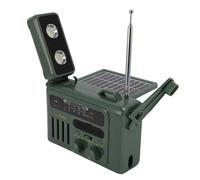 Sxhlseller Radio d'urgence de la Manivelle Solaire avec Banque d'alimentation de 8000mAh, Alerte Météo AM/FM/NOAA, Lampe de Poche, Lampe de Lecture, Le Haut-Parleur Bluetooth et Les (Od Green)