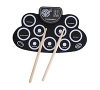 Sxhlseller Roll Up Electronic Practice Drum, encadré en Haut-parleur 9 Pads de Tambour électronique Rechargeable avec une Prise Casque pour l'extérieur Intérieur