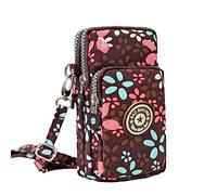 Sxhlseller Sac à Bandoulière Tendance pour Téléphone Portable pour Femmes et Filles, Sac à Main, Fermeture éclair Sécurisée, Bandoulière Réglable, Idéal pour Le Rangement des Cosmétiques (Fleur)