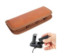 Sxhlseller Sac de Stockage de Batterie de Caméra avec 4 Emplacements pour LP-E10 E17 E6N NP-FW50 FZ100 EN-EL25 EL15 NP-W235, Petite Pochette en Cuir PU avec Support de Carte Mémoire