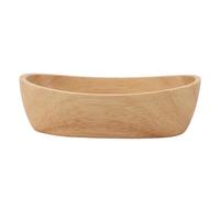 Sxhlseller Saladier en Bois de Caoutchouc fabriqué à la Main |Bol de Service en Forme de Bateau pour Desserts aux Fruits Décor de Cuisine 20 Cm (15 cm * 4,2)