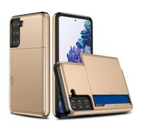 Sxhlseller Slide Card Holder Phone Case for S23 FE, Shockproof (#13) | Étui de Protection double couche en TPU PC, étui portefeuille mince avec 2 emplacements pour cartes, découpes précises,