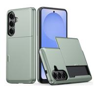 Sxhlseller Slide Card Holder Phone Case for S23 FE, Shockproof (#18) | Étui de Protection double couche en TPU PC, étui portefeuille mince avec 2 emplacements pour cartes, découpes précises,