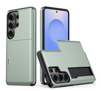 Sxhlseller Slide Card Holder Phone Case for S23 FE, Shockproof (#19) | Étui de Protection double couche en TPU PC, étui portefeuille mince avec 2 emplacements pour cartes, découpes précises,