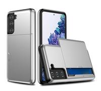 Sxhlseller Slide Card Holder Phone Case for S23 FE, Shockproof (#21) | Étui de Protection double couche en TPU PC, étui portefeuille mince avec 2 emplacements pour cartes, découpes précises,