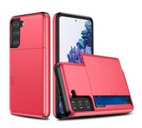 Sxhlseller Slide Card Holder Phone Case for S23 FE, Shockproof (#30) | Étui de Protection double couche en TPU PC, étui portefeuille mince avec 2 emplacements pour cartes, découpes précises,