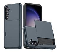 Sxhlseller Slide Card Holder Phone Case for S23 FE, Shockproof (#8) | Étui de Protection double couche en TPU PC, étui portefeuille mince avec 2 emplacements pour cartes, découpes précises,