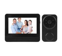 Sxhlseller Sonnette Vidéo à Distance sans Fil 480P, Interphone Visuel WiFi 2,4 GHz avec Objectif Grand Angle, Voix Bidirectionnelle, Vision Nocturne Infrarouge de Type C, Caméra
