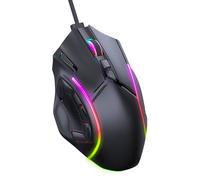 Sxhlseller Souris de Jeu avec 12 800 DPI, 12 Boutons Programmables, Effets D'éclairage RVB, Système de Poids Réglable, Conception Ergonomique pour Ordinateur, Ordinateur Portable