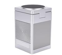 Sxhlseller Station de Charge sans Fil 3 en 1 avec Haut-Parleur Bluetooth et Réveil, Support de Charge Rapide 15 W avec écran animé Pixel pour Appareils Mobiles et équipements