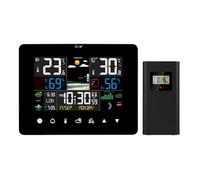 Sxhlseller Station Météo sans Fil pour Intérieur et Extérieur, Thermomètre et Hygromètre à écran Tactile Couleur de 7,8 Pouces, Horloge de Prévision de Pression Barométrique - Alarme de