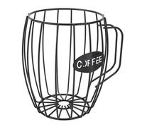 Sxhlseller Support de Dosettes de café, Panier de Rangement élégant en Fer pour Capsules de 52 Mm, Organisateur de café Pratique pour Décor de Comptoir de Cuisine, Noir