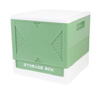 Sxhlseller Sxhlseller Boîte de Rangement pour Jouets de 37 L avec Plaque de Base de Construction, Conteneur Organisateur Pliable Empilable pour Briques et Jouets en Vert, Poubelle de Construction en