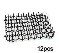Sxhlseller Tapis Flexible Anti-Chats pour la Maison, 12 Pièces, en PP Noir, pour la Protection du Jardin et la Dissuasion des Chats en Extérieur