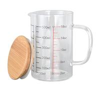 Sxhlseller Tasse à Mesurer en Verre borosilicaté 1000 Ml, Pichet à Buse en Forme de V avec échelle Claire et Précise et Poignée Large pour la Cuisson, la Cuisine et les Boissons Liquides (500ML)