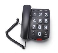 Sxhlseller Téléphone à Grandes Touches, Téléphone Fixe Filaire avec Sonnerie Forte de 110 DB, LED Clignotante, 3 Fonctions de Recomposition Abrégée à Une Touche, pour Personnes âgées et (Black)