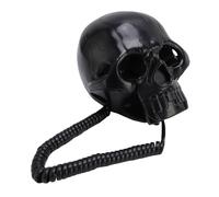 Sxhlseller Téléphone Fixe du Crâne, Téléphone à Cordes du Crâne de Bureau, Conception Unique HD Son Multifonctionnel avec Une Numérotation de Déconnexion Rapide Redaling pour la Décoration (Black)