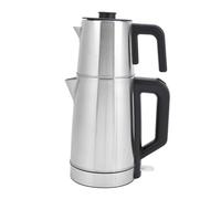 Sxhlseller Théière électrique Turque, Bouilloire Double 2000 W avec Affichage de la Température LCD, Infuseur en Acier Inoxydable, Maintien au Chaud, Bouilloire 2,0 L + Théière 0,8 L (Prise UE)