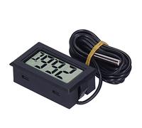 Sxhlseller Thermomètre Numérique Mini Instrument de Mesure de Température électronique Filaire LCD, Capteur ABS de Haute Précision pour Affichage de Lecture de Plage de -50 à 110 Celsius (BLACK)