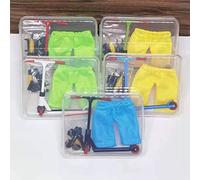 Sxhlseller Trottinette à Doigts Grip and Tricks pour la Coordination des Doigts, Mignonne pour Les Enfants, Design Petit et Portable, Alliage + Matériau PVC (Vert/Bleu/Rouge/Noir) (Rouge)