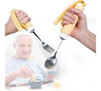 SXHMSAL Fourchette Et Cuillère À Couverts Anti-Secousses - Ustensiles Couverts Couverts À Angle Rotatif À 360° Ustensiles Incurvés en Acier Inoxydable, pour Arthrite Parkinson, Aider Les Patients