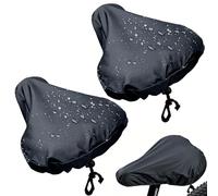Sxingh Housse de Selle Vélo Imperméable Lot de 2 Noir, Couvre-Selle Universel Anti-Pluie/UV/Poussière, Protection Étanche avec Cordon pour VTT/Vélo Électrique/Route, Accessoire Cyclisme Extérieur