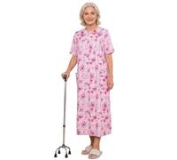Sxiwei Chemise de Nuit Femme Robe Long à Manches Courtes Fleurie Robe pour Personnes Âgées Soin Pyjama Sanitaire