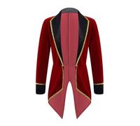Sxiwei Déguisement Vintage Pirate Viking Veste Queue-de-Pie Cosplay Médiéval Boucanier Blazer Jeu De Role Costume De Fête Halloween Carnaval 3-16 Ans Bourgogne 15-16 Ans